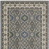 5' X 8' Blue And Gray Oriental Area Rug With Fringe